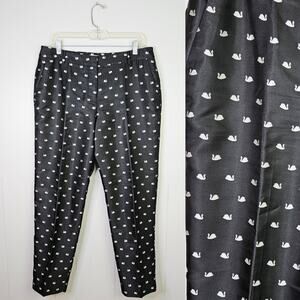 RSVP By Talbots Novelty Swan Pants Black Dress Pants High-Rise Straight Size 12